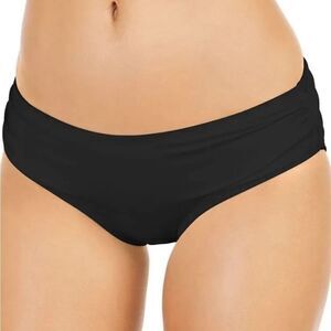 Michael Kors Shirred Bikini Bottoms Women's Swimsuit swimwear Black size S New